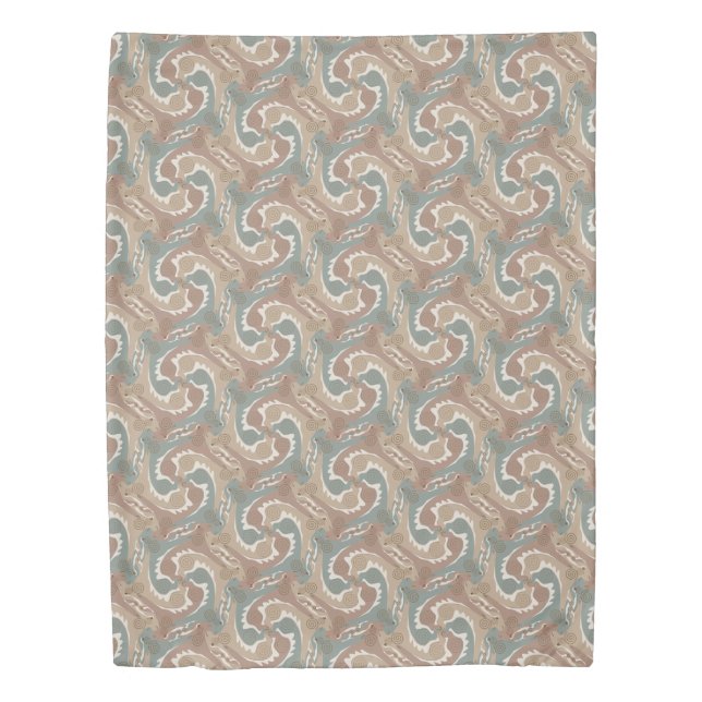 Swirling Hares Tesselation Brown duvet cover 6 (Front)