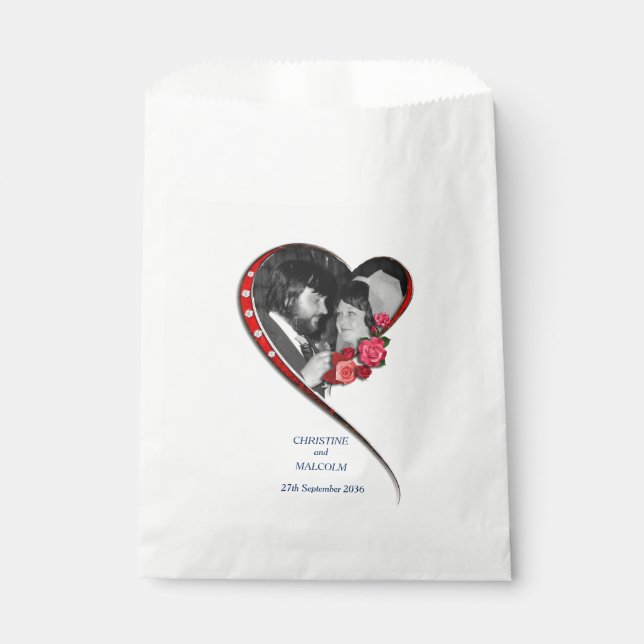Swirling Heart Wedding Favor Bag (Front)