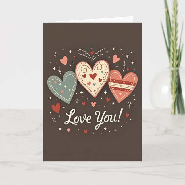 Swirling Hearts Fathers Day Card (Front)