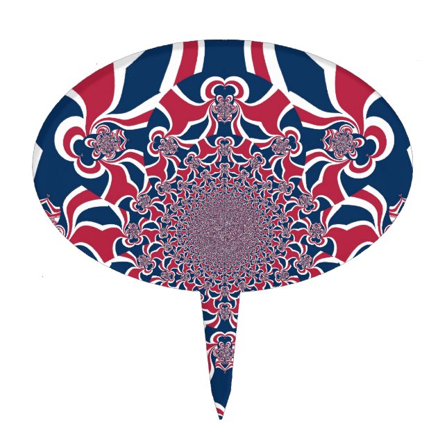 Swirling Kaleidoscope Art Print Cake Topper (Front)