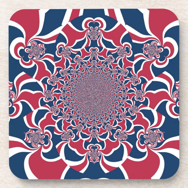 Swirling Kaleidoscope Art Print Drink Coaster (Front)