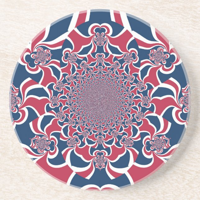 Swirling Kaleidoscope Art Print Drink Coaster (Front)