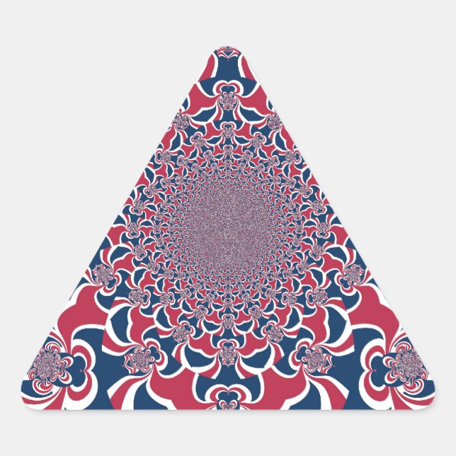 Swirling Kaleidoscope Art Print Triangle Sticker (Front)