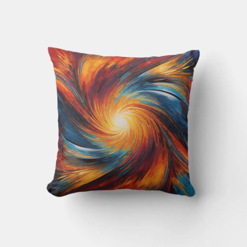 Swirling kaleidoscope painting throw pillow