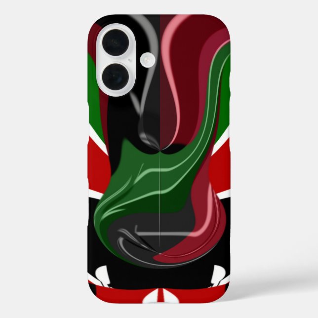 Swirling Kenyan Flag: A Modern Motif Art Case-Mate iPhone Case (Back)
