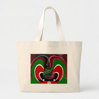 Swirling Kenyan Flag: A Modern Motif Art Large Tote Bag
