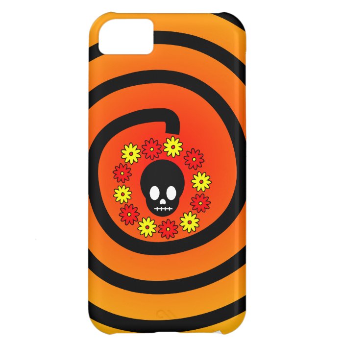 Swirling Line Daisy Skull Tattoo iPhone 5C Cover