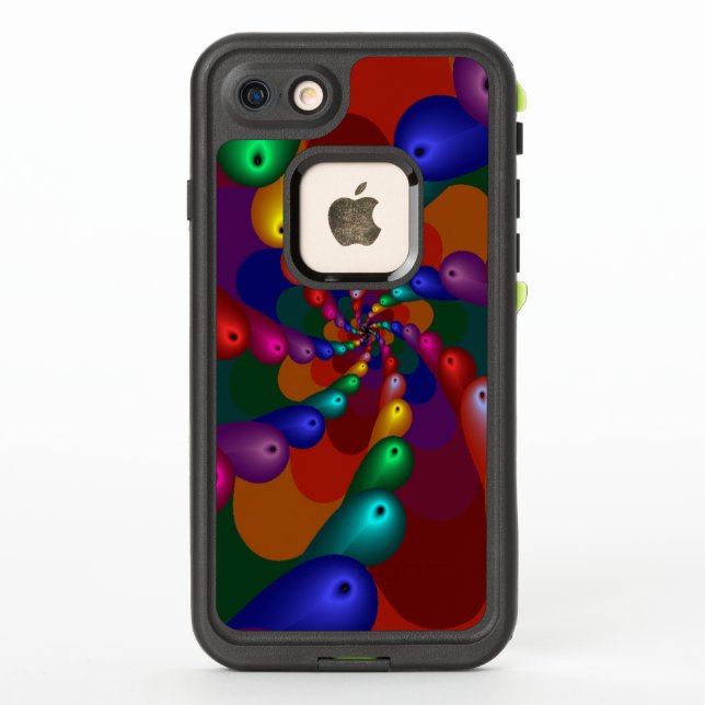 Swirling Metallic Drops of Color LifeProof iPhone Case (Back)