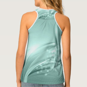 Swirling Mint Green Pattern Women's Tank Top