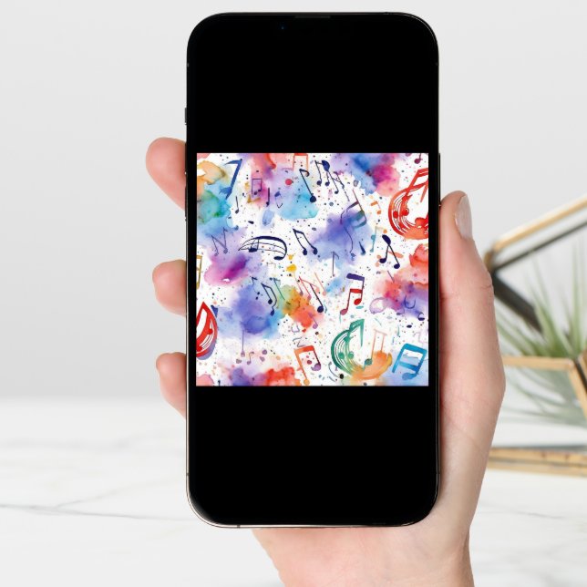 Swirling musical notes watercolor (Front Digital)