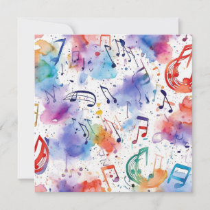 Swirling musical notes watercolor