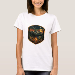 Swirling Night Sky Bonfire Art T-Shirt