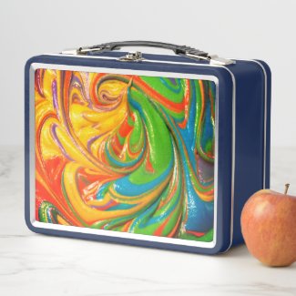 swirling paint lunch box