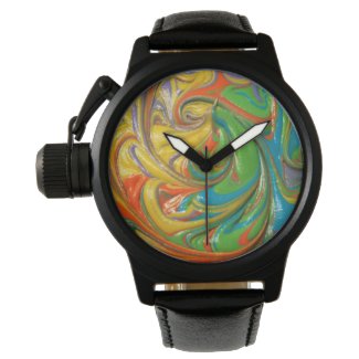 swirling paint wristwatch