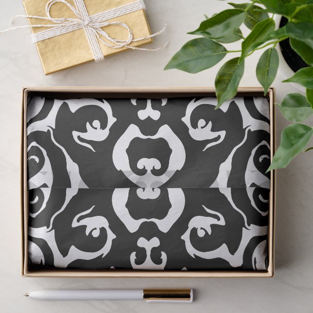 Swirling Pattern in Black and White Tissue Paper (Gift)
