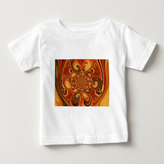 Swirling Pattern  Shades of Orange, Brown, green Baby T-Shirt (Front)