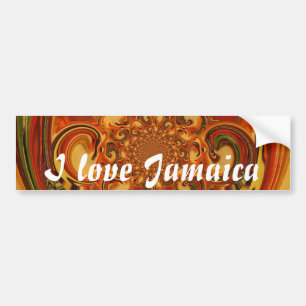 Swirling Pattern: Shades of Orange, Brown & Green Bumper Sticker