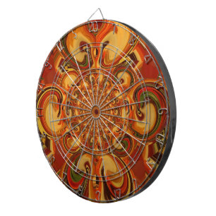 Swirling Pattern: Shades of Orange, Brown & Green Dartboard