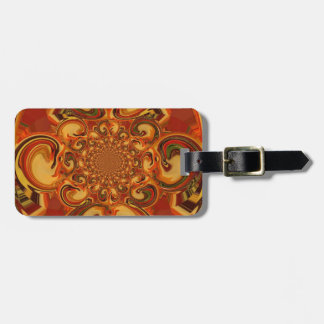 Swirling Pattern: Shades of Orange, Brown & Green Luggage Tag