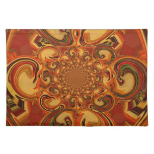 Swirling Pattern Shades of Orange, Brown, green Placemat