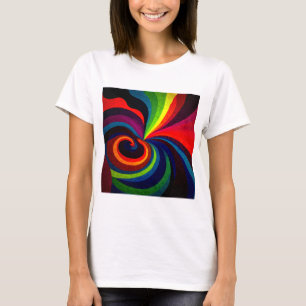 Swirling Patterns Design - Psychedelic Art Colors T-Shirt