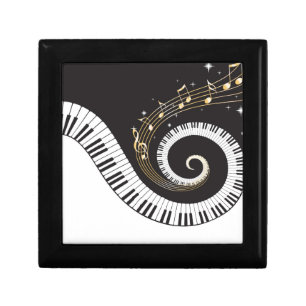 Swirling Piano Keys Keepsake Box