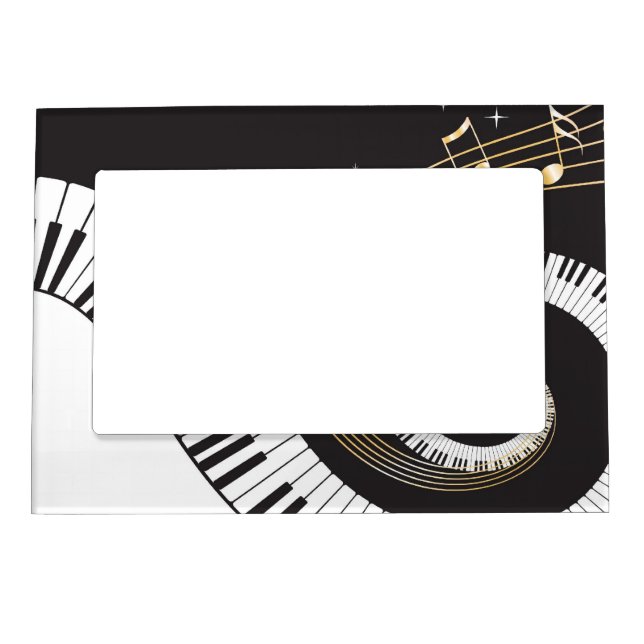 Swirling Piano Keys Magnetic Photo Frame (Front)