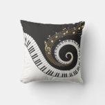 Swirling Piano Keys Throw Pillow at Zazzle