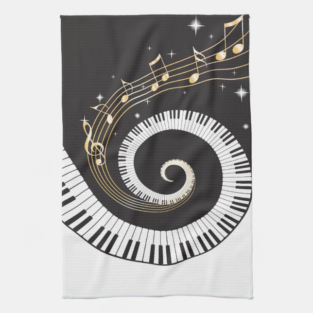 Swirling Piano Keys Towel (Vertical)