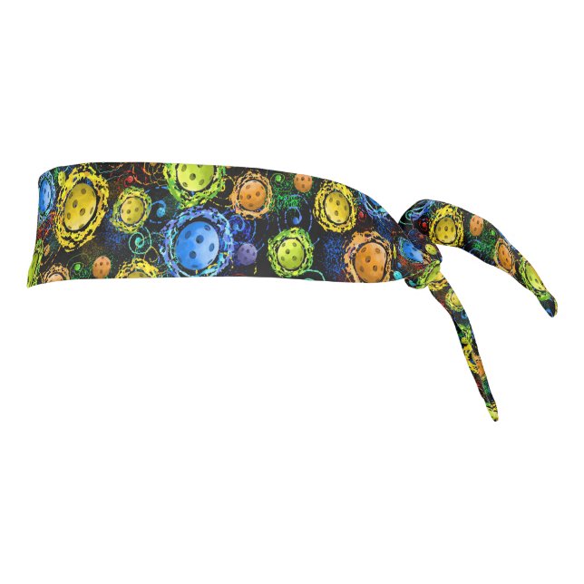 Swirling Pickleballs Tie Headband (Rotate 90)