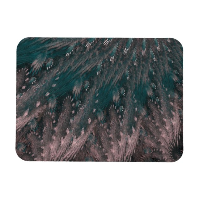 Swirling Pink and Blue Feathers Magnet (Horizontal)