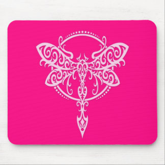 Swirling Pink Dragonfly Mouse Pad