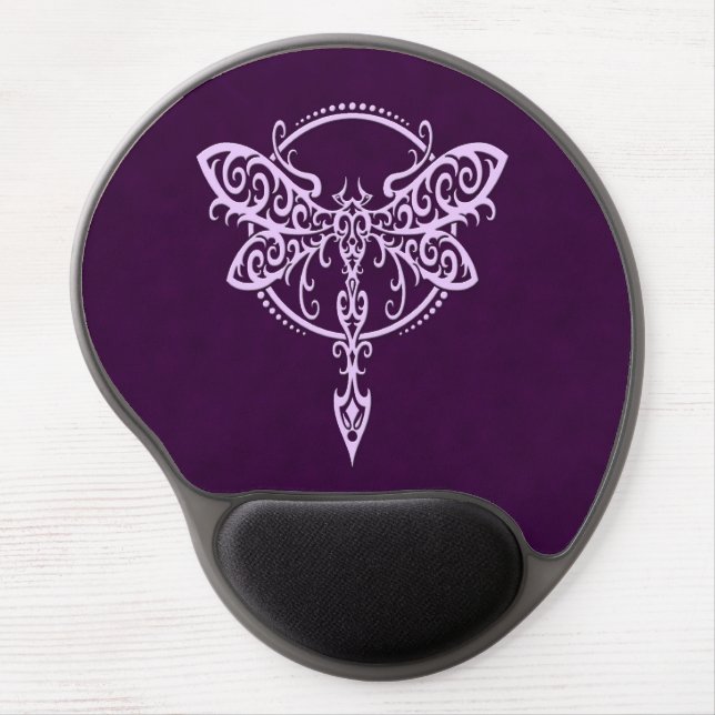 Swirling Purple Dragonfly Gel Mouse Pad (Front)