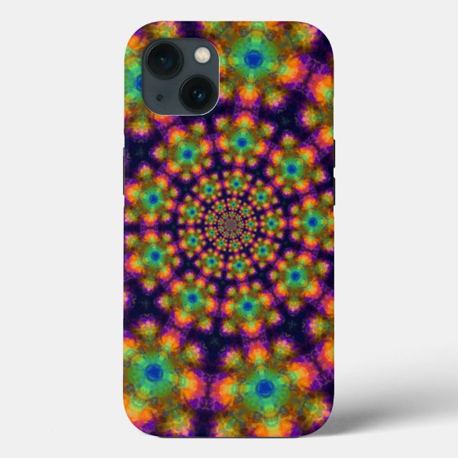 Swirling Purple Green Kaleidoscope Pattern Case-Mate iPhone Case (Back)