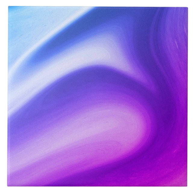 Swirling Purples Ceramic Tile (Front)