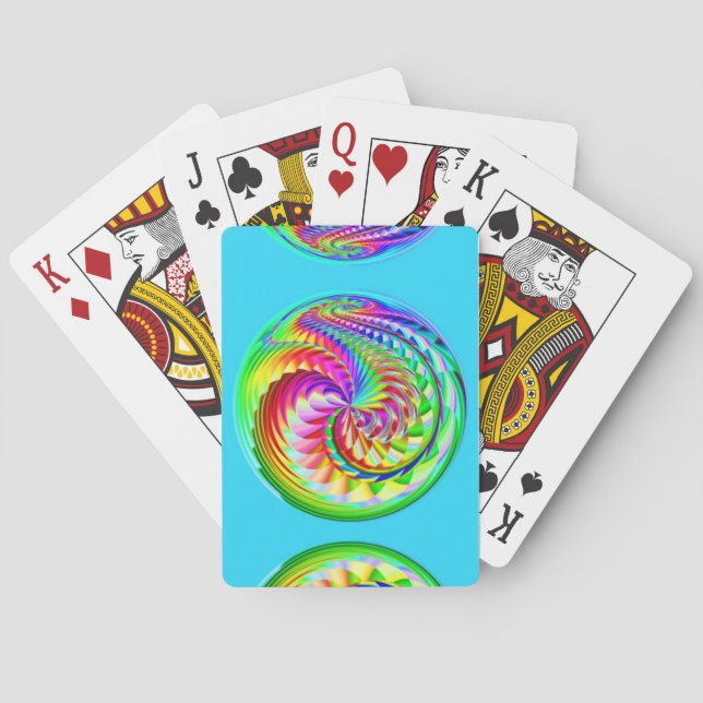 Swirling Rainbow Ball Poker Cards (Back)