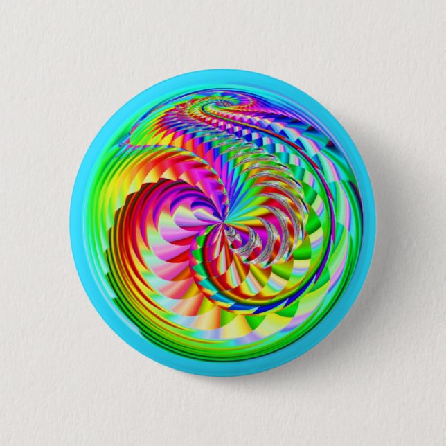 Swirling rainbows (you may add words) button (Front)