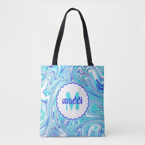 Swirling Retro 70s bgw personalized Tote Bag