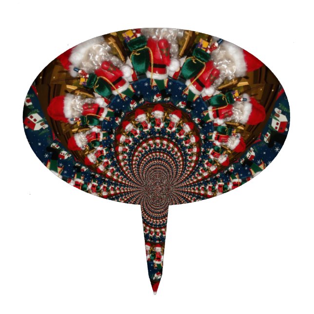 Swirling Santa Magic: Holiday Mugs & Kitchen Ideas Cake Topper (Front)