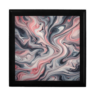 Swirling Shades of Pink, Grey, and White Gift Box