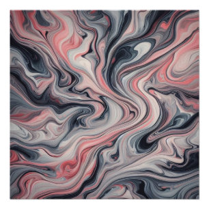 Swirling Shades of Pink, Grey, and White Poster