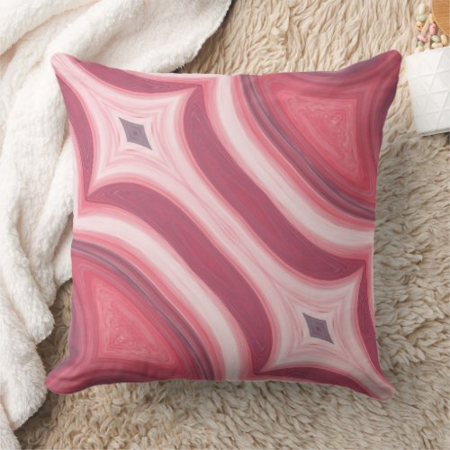 Swirling Shades of Red and Pink Throw Pillow