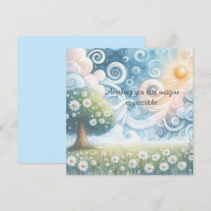 Swirling Skies / Daisies & Quote Note Card