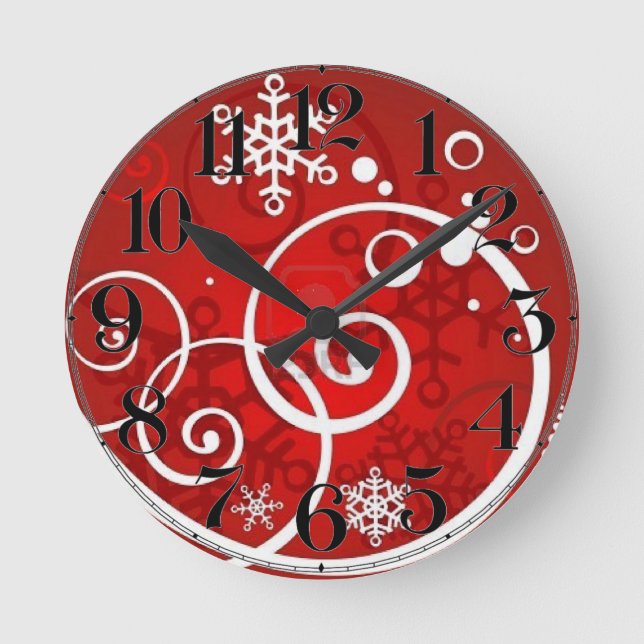 Swirling Snow Holiday Clock (Front)