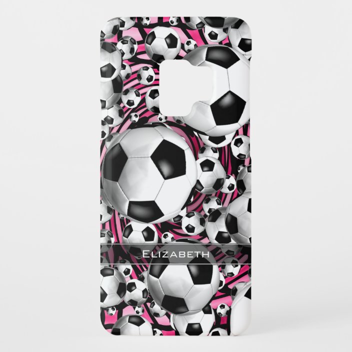 Swirling Soccer Balls Digital Art Fuchsia Girls Case Mate Samsung Galaxy Case Zazzle Com