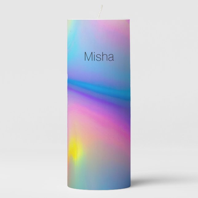 Swirling Spectrum Pillar Candle (Front)