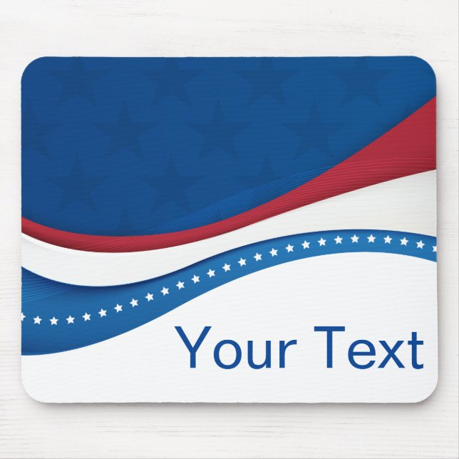 Swirling Stars and Stripes Patriotic Mouse Pad (Front)