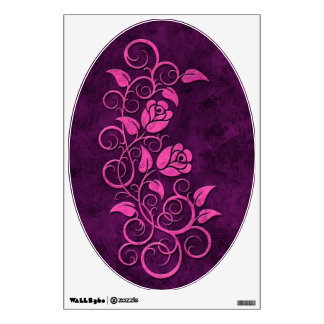Swirling Stone Roses, purple Wall Sticker