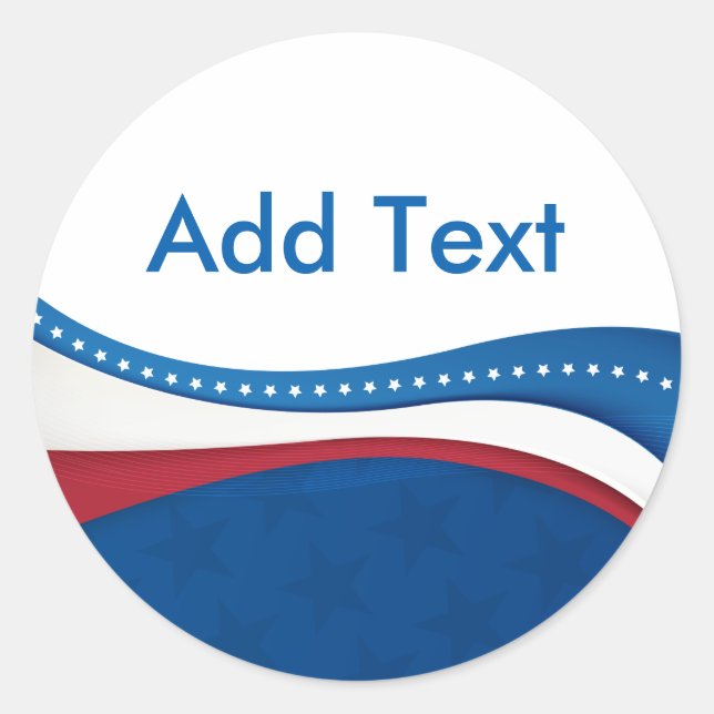 Swirling Stripes and Stars Patriotic Classic Round Sticker (Front)