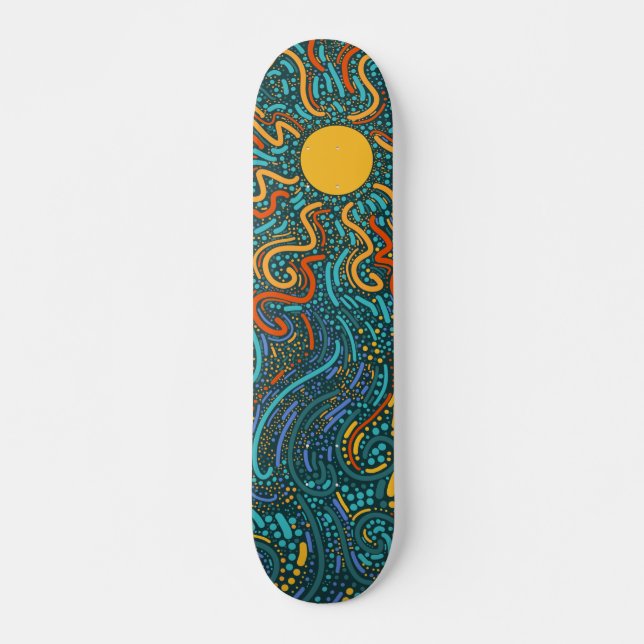 Swirling Sun Skateboard (Front)